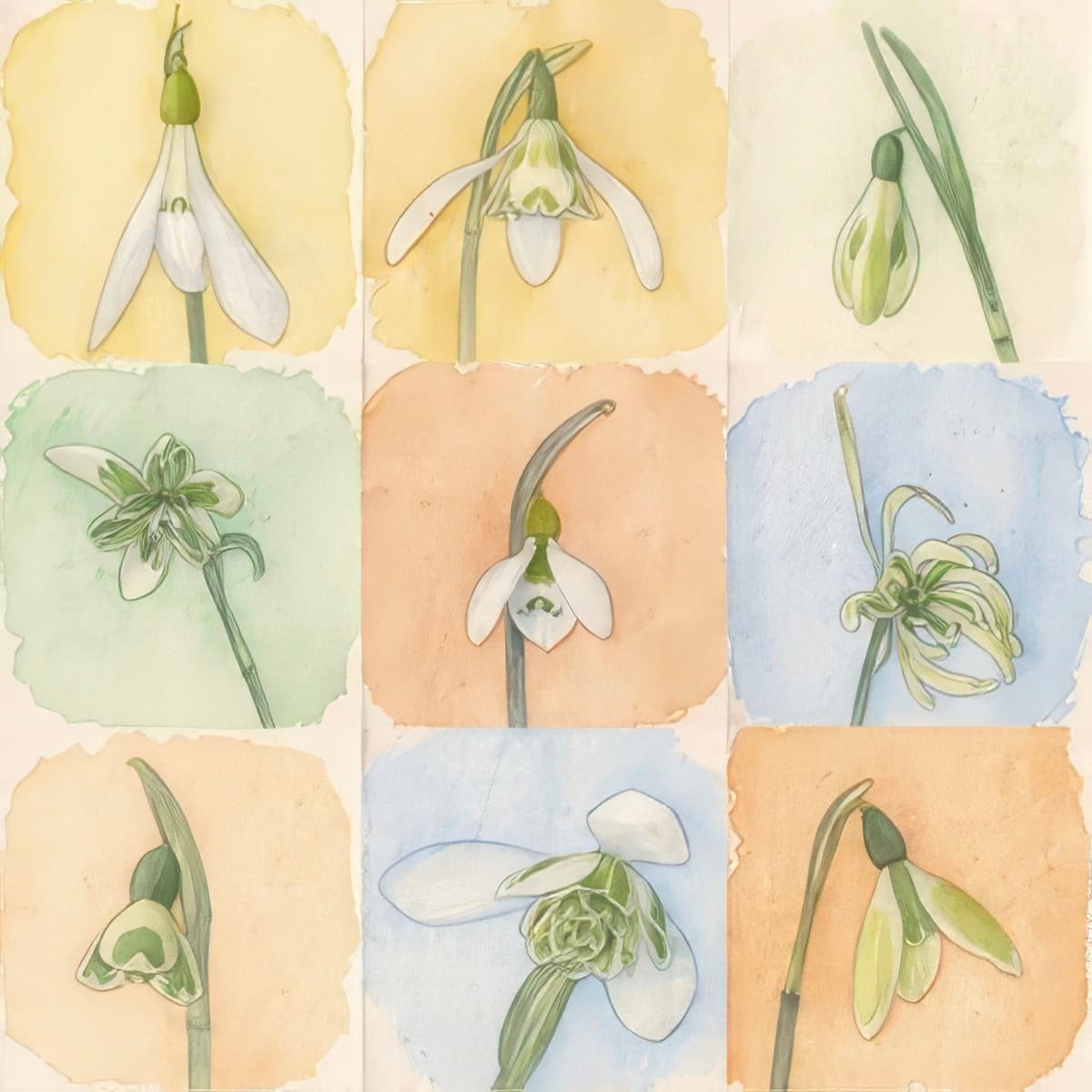 Fridge Magnet - 9 Watercolour Images (Free P&P)